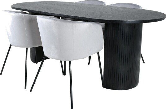 Venture Home Spisegruppe Venture Home Bianca Sort med 4 Bergen Stoler GR22461