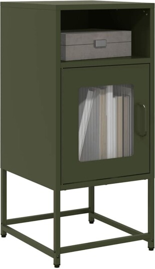 Nattskap Olivengrønn 36x39x78 cm Kaldvalset Stål 8721158372482