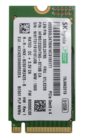 Sk Hynix - Ssd - 512 Gb - Intern - M.2 2242 - Pcie 3.0 X4 (Nvme) - Fru - For Thinkpad E14 20Ra, 20Rb E15 20Rd, 20Re Sk Hynix - Ssd - 512 Gb - Intern - M.2 2242 - Pcie 3.0 X4 (Nvme) - Fru - For Thinkpad E14 20Ra, 20Rb E15 20Rd, 20Re