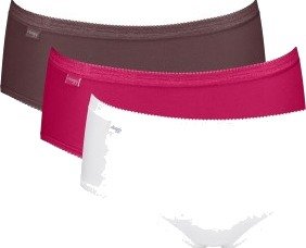 Sloggi Truser 3P Basic Plus Midi Colored Rosa/Brun bomull 40 Dame