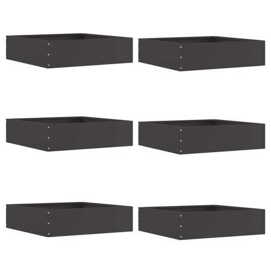 vidaXL Gjerdekant 6 pcs Svart 50 x 50 x 13 cm Stål