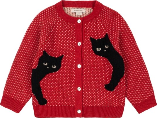 Konges Sløjd Cardigan   Ull/Polamid   Under   CAT Rouge   Konges Sløjd   2 år (92)   Cardigan Rød Svart