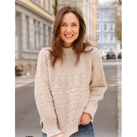 Around Town by DROPS Design Bluse Strikkeoppskrift str XS XXL