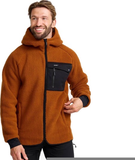 Revolutionrace Herre Overdeler Fleece & midlayers Sherpa Hoodie Herre Caramel Café 2XL