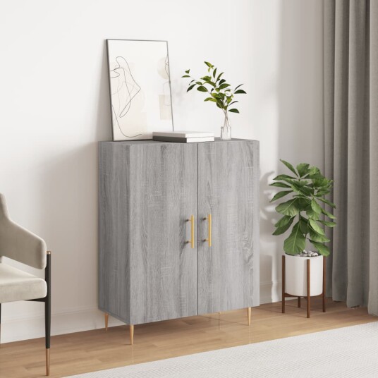 vidaXL Skjenk grå sonoma 69,5x34x90 cm konstruert tre vidaXL Skjenk grå sonoma 69,5x34x90 cm konstruert tre