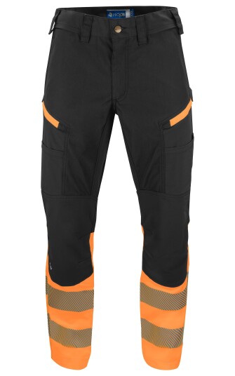 ProJob 6528 Servicebukse Stretch En Iso 20471 Kl 1 Orange/Black D116