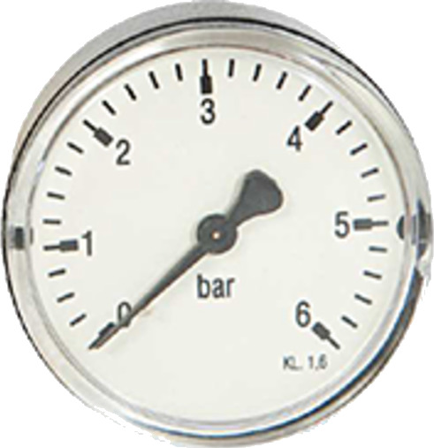 Trykkmåler Ø63, 1/4" bakovervendt, 0-6 bar Trykkmåler Ø63, 1/4" bakovervendt, 0-6 bar