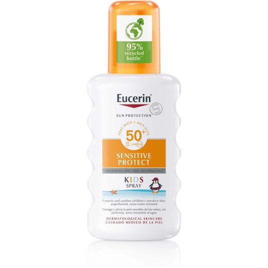 Eucerin Sensitive Kids Solspray SPF50+ 200 ml - Vannavstøtende og UVA-beskyttelse
