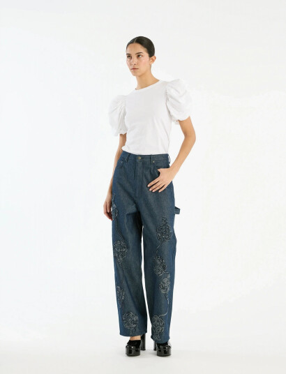 ROTATE Birger Christensen Puff Sleeve T-Shirt - White - XS