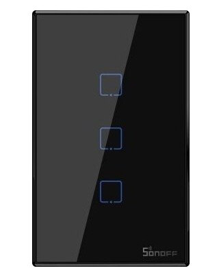 Sonoff T3us3c - 3-Gang Wi-Fi Smart Wall Switch Us - Black