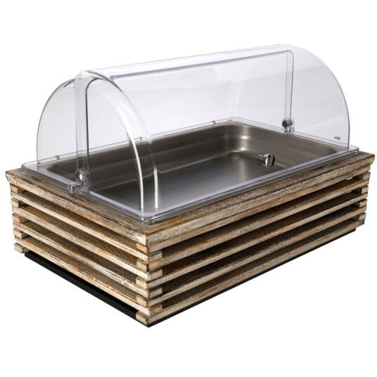 VEGA Buffetsystem komplett Natchez 6,5 cm rustfritt stål GN 1/1; Størrelse GN 1/1, 57.5x37x27.7 cm (LxBxH); Vintagehvit/Transparent/Stålgrå; Rektangulær
