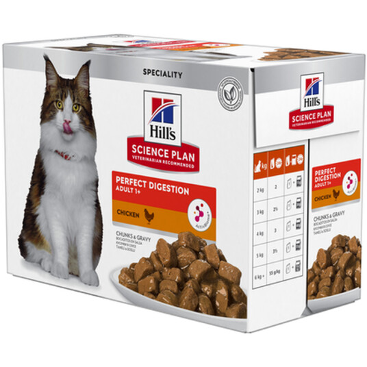 Hill's Perfect Digestion Våtfôr med Kylling til Katt 12 x 85 g