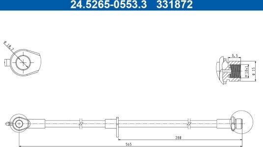 ATE 24.5265 0553.3 Bremseslange ATE 24.5265 0553.3 Bremseslange