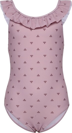 Hummel Hmljr Bee Aop Frill Swimsuit   Pink   80