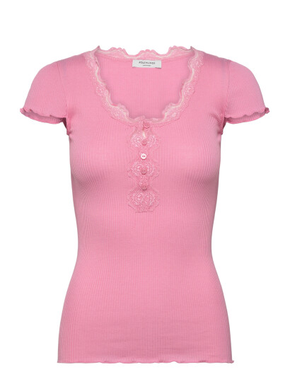 Rosemunde Rwbeatha Silk Capsleeve Button T Sh Pink XL