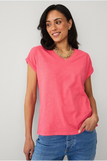 Ellos Collection   Topp med v hals   Rosa