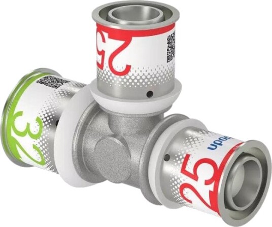 Uponor S-Press Plus Reduksjon T-rør 32x25x25mm til byggematerialer