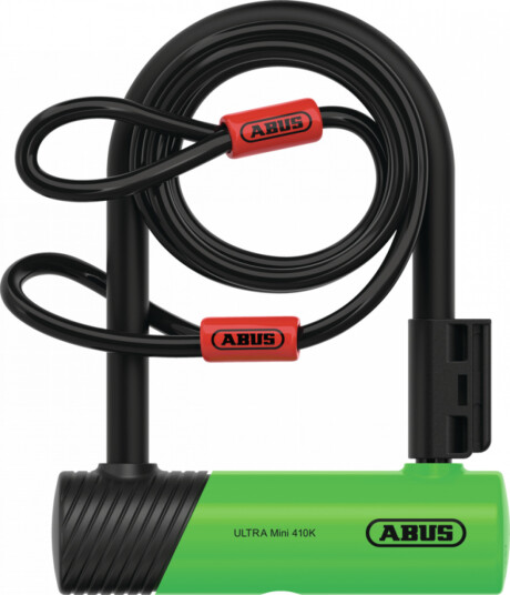 Sykkellås ABUS Ultra Mini 410K/150HB140 Green + SH + Cobra 10/120