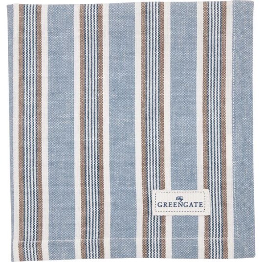 Greengate Ivah stripe tøyserviett/brikke 40x40 cm blå