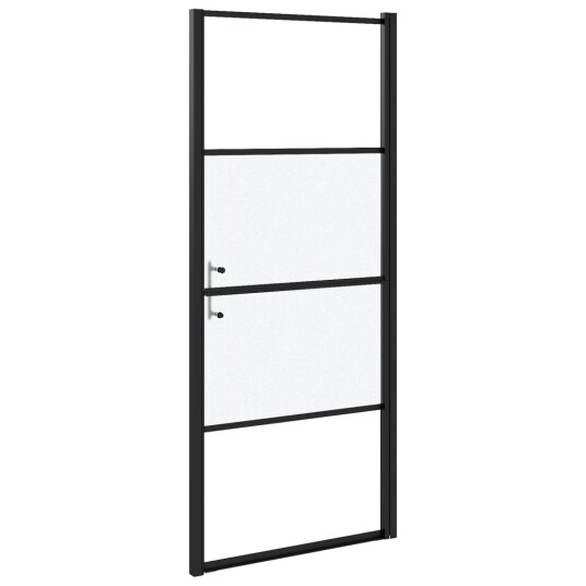 Dusjdør 81x195 cm halvfrostet herdet glass svart