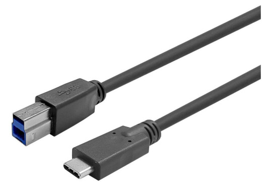 Vivolink USB-C til USB B kabel 7,5 m - USB 3.2 Gen 2, 5000 Mbit/s, Svart