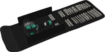 Wera Kraftform Kompakt 400 RA Bitsskrutrekkerset med 17 Deler og Verktøysrull Wera Kraftform Kompakt 400 RA Bitsskrutrekkerset med 17 Deler og Verktøysrull