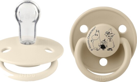 BIBS x MOOMIN Luksusen Smokker 2-pack Silikon Ivory/Vanill BIBS OneSize Smokk Beige Hvit