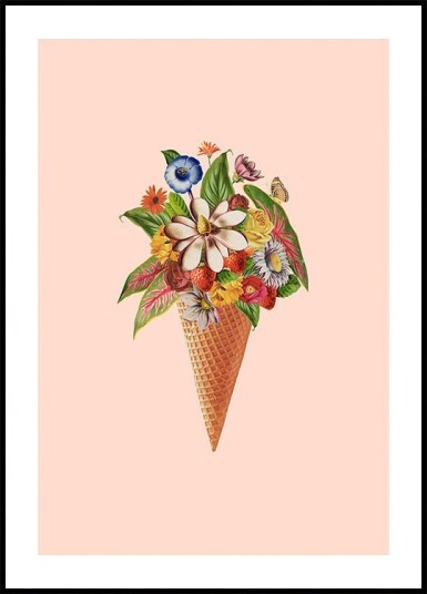 Botanical pink ice cream Plakat Plakat / 70x100cm Botanical pink ice cream Plakat Plakat / 70x100cm