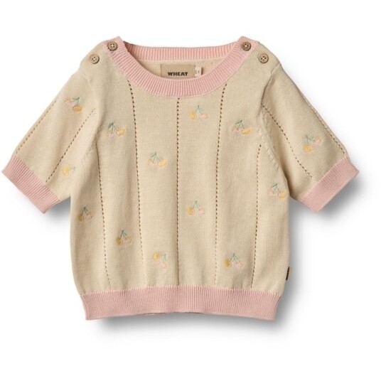 Wheat Sandshell Strikk Topp S/S Malvina 6 mdr/68