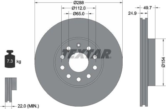 TEXTAR 92120800 Bremseskive