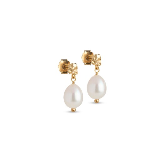 Enamel Poe Pearl Øredobber Gullforgylt sølv E384GM - Dame - 925 sterling silver