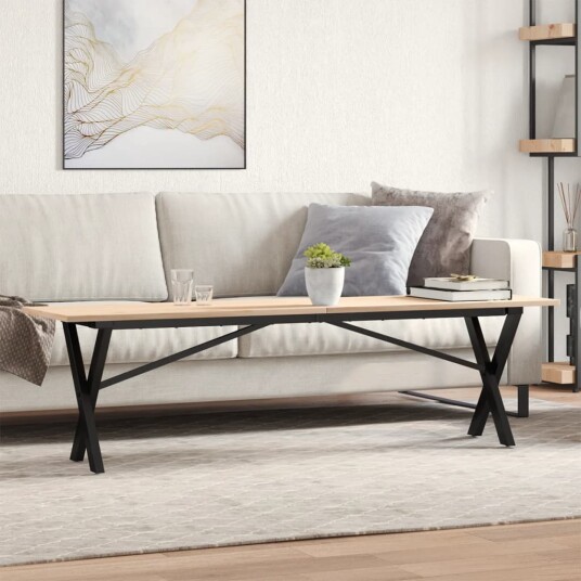  Salongbord X-ramme 160x40x45 cm heltre furu og støpejern 3282690