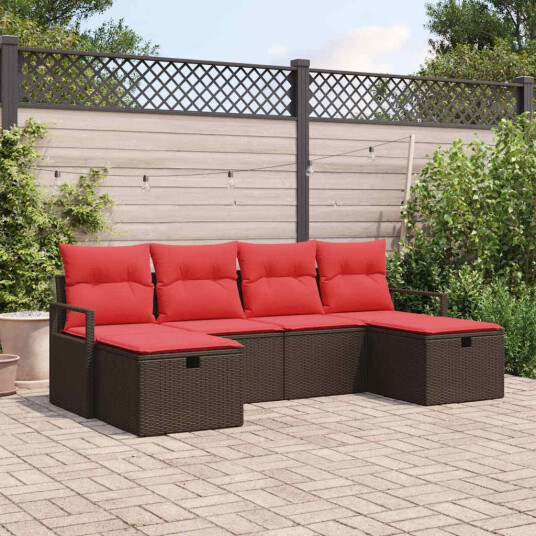 vidaXL Sofa sett 5 stk. polyrotting