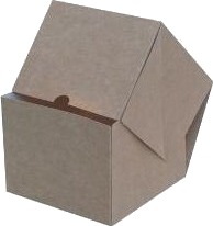 Burgerboks 135X135x105 Mm 4-Punkt Q-Lock Kraft Brun/Hvid,100 Stk/Krt