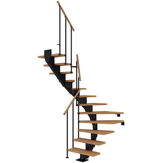 Dolle Hamburg U-trapp Svart-classic Ii-oljeret Eik-75-14 - Loddret Høyde 277 322 Cm