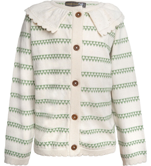 Hanevild Shale Green Heart Cardigan 104