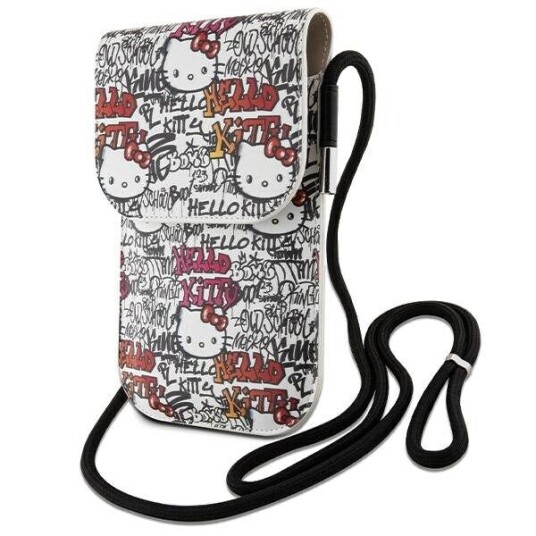 Sourcing Hello Kitty Handbag Hkowbhdgpte Beige/Beige Leather Tags Graffiti Cord