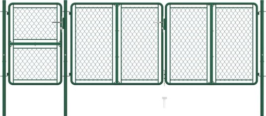 vidaXL Hageport stål 400x125 cm grønn