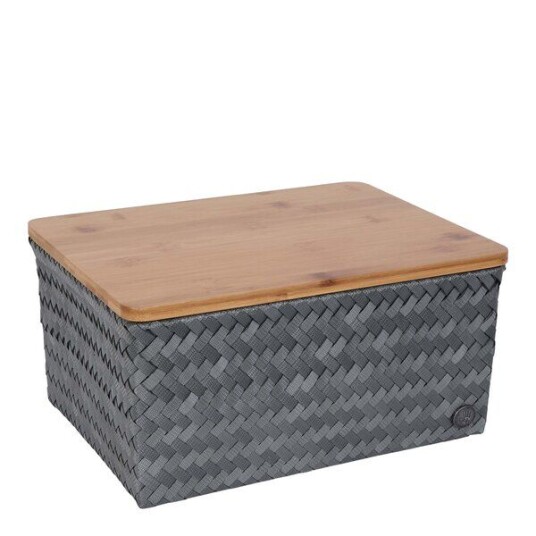 Handed By Top Fit stor oppbevaringskurv m/lokk 31x23x15 cm dark grey Handed By Top Fit stor oppbevaringskurv m/lokk 31x23x15 cm dark grey