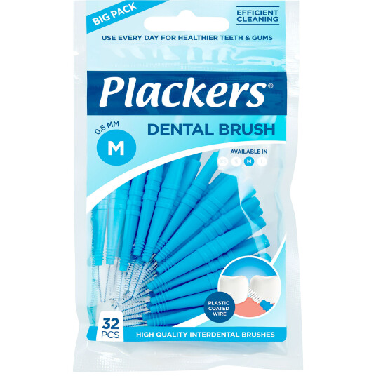 32 stk. Mellomromsbørster Plackers Dental Brush mm ISO 3 BLÅ 32 stk. Mellomromsbørster Plackers Dental Brush mm ISO 3 BLÅ
