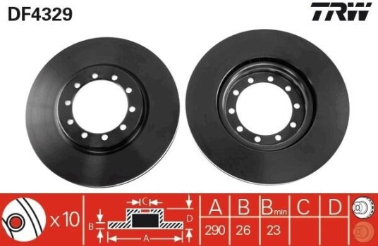 Bremseskive TRW DF4329