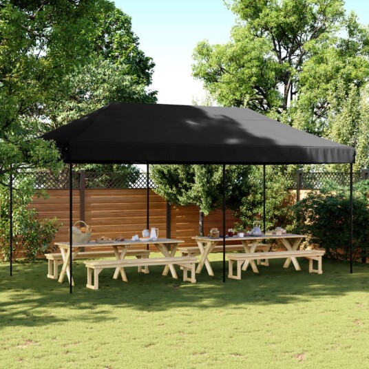Sammenleggbart partytelt pop-up svart 580x292x315 cm 4004942