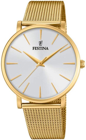 Festina Dameklokke F20476 1 Hvit/Gulltonet stål Ø38 mm Festina Dameklokke F20476 1 Hvit/Gulltonet stål Ø38 mm