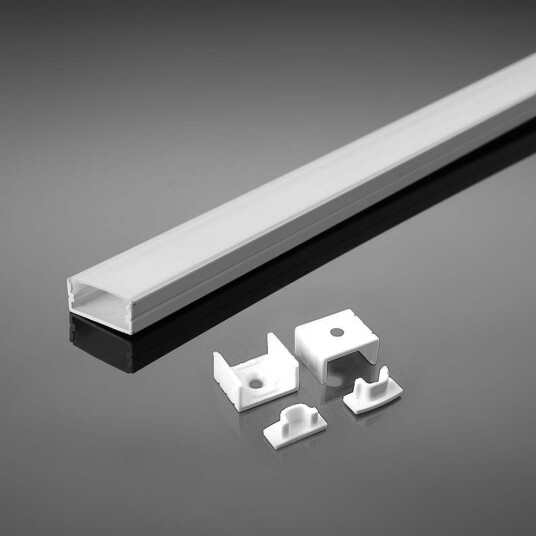V Tac Led Vegglampe Overflatemontert Profil Med Deksel Og Avslutninger Hvit 2000X17,4X7 Mm