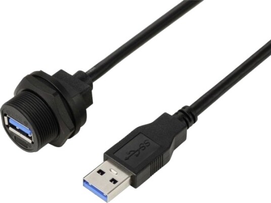 Usb 3.0-Tilkobling Fra Kontakt, Ip67 (Gjenger), Kabel 0,5 M. Tc-E13t-Fu3-Pwf/Mu3-Nwa-0.5Pv-S Tru Components, 1 Stk