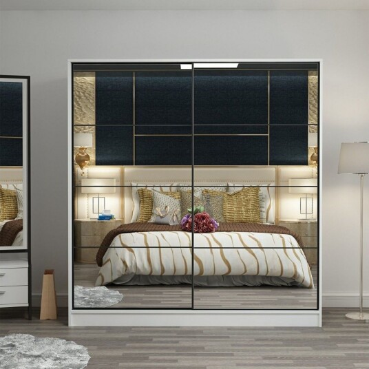 Fruitland Garderobe med Speil - Hvit
