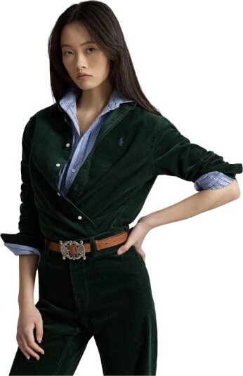 Polo Ralph Lauren Classic Fit Cotton Corduroy Shirt DARK GREEN XL