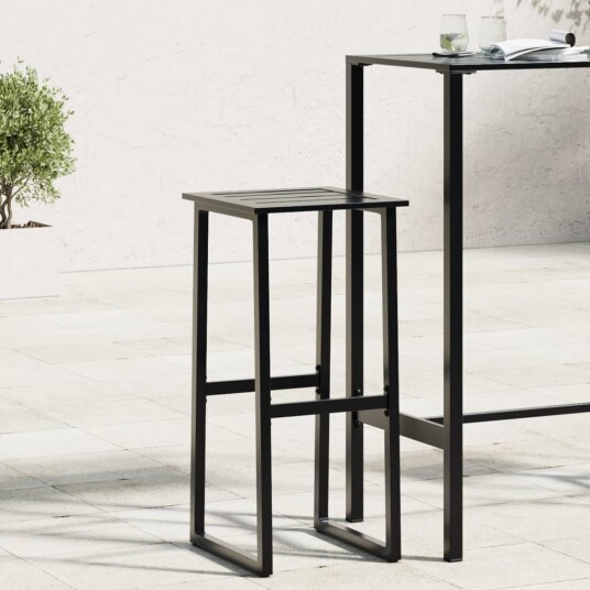 Barkrakker 2 stk svart 38x38x80 cm pulverlakkert stål 4009265 Barkrakker 2 stk svart 38x38x80 cm pulverlakkert stål 4009265