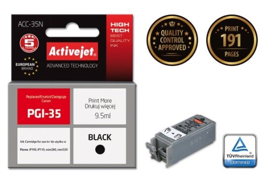 Activejet Acc-35N Høyt (Xl) Utbytte Pigmentbasert Blekk 9,5 Ml 191 Sider 1 Stykker Enkeltpakke