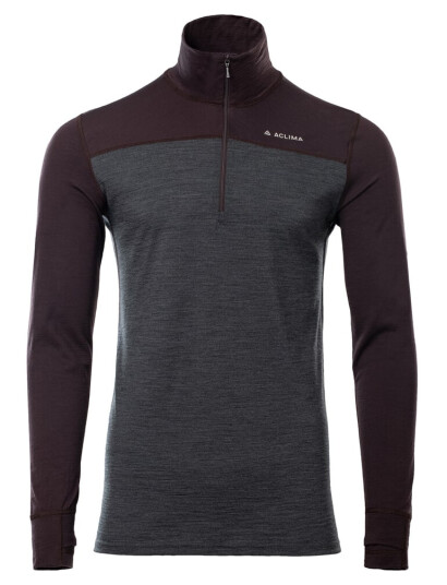 Aclima Lightwool 180 Polo W/ Zip M's Chocolate Plum/marengo L Aclima Lightwool 180 Polo W/ Zip M's Chocolate Plum/marengo L